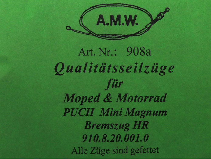 Kabel Puch Magnum X remkabel achter A.M.W.